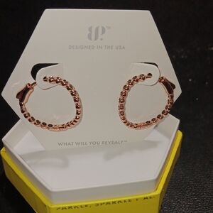 BP Rose Gold Textured Hoop Earrings